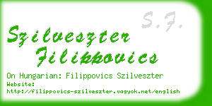 szilveszter filippovics business card